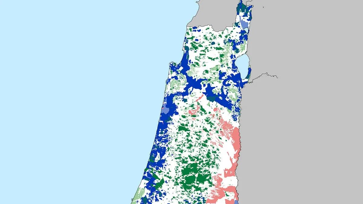 A historical map of the contested land of Palestine.