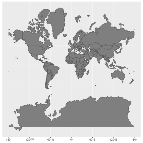 Animated projection morphing the world map between distortions.